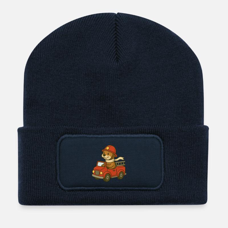 Otter-Feuerwehrwagen Design - Recycelte Patch Beanie - French Navy