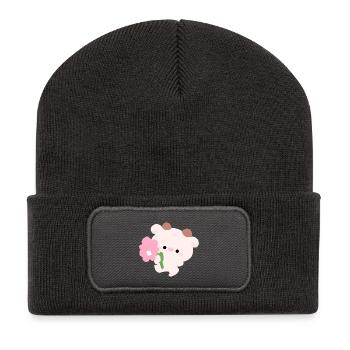 Romantische Kuh - Recycelte Patch Beanie - Dunkelgrau - Vorne
