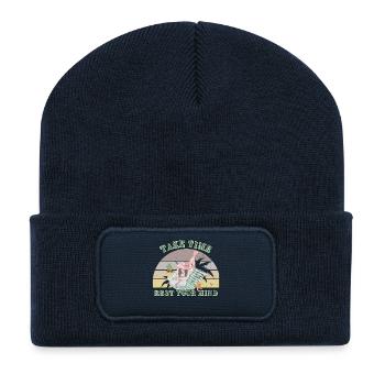 Erholsame Sommerpause - Recycelte Patch Beanie - French Navy - Vorne