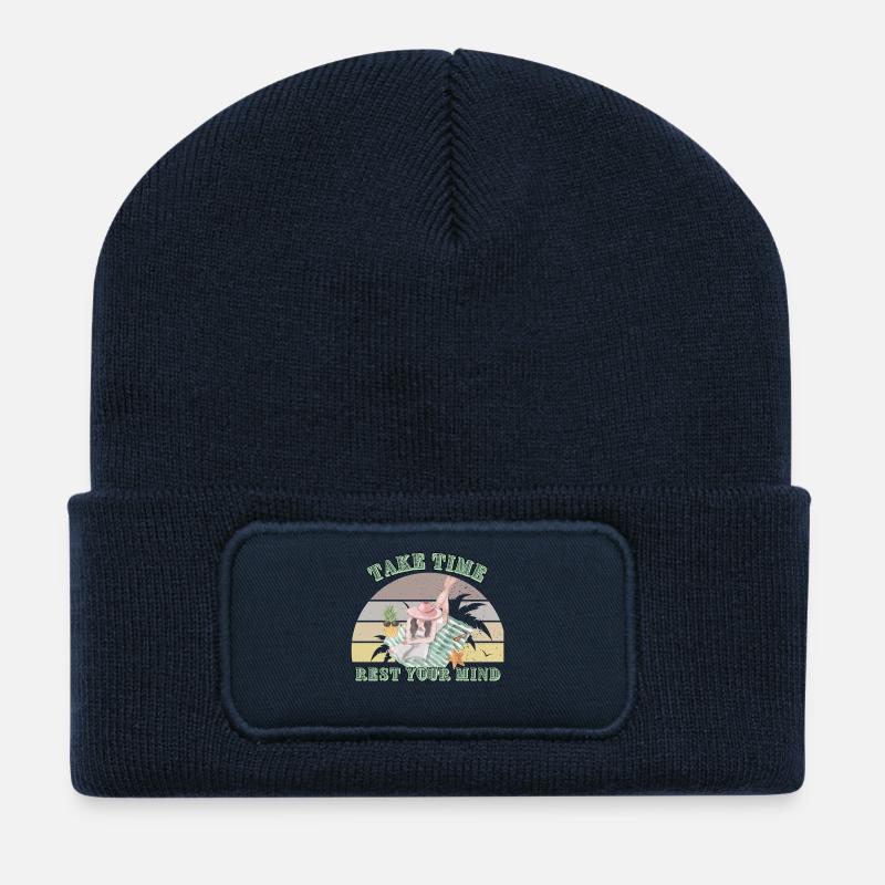 Erholsame Sommerpause - Recycelte Patch Beanie - French Navy