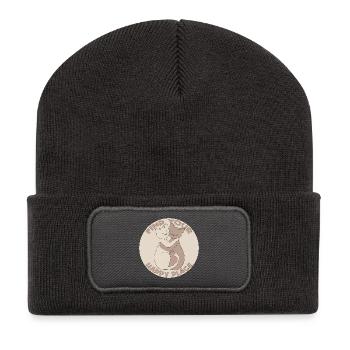 Find your happy place - Recycled Patch Beanie - dark grey - Front