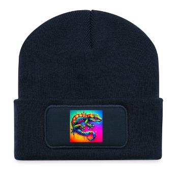 Gecko - Recycelte Patch Beanie - French Navy - Vorne