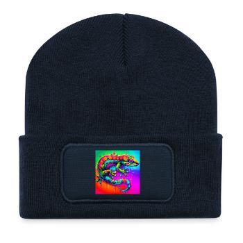 Gecko - Recycelte Patch Beanie - French Navy - Vorne