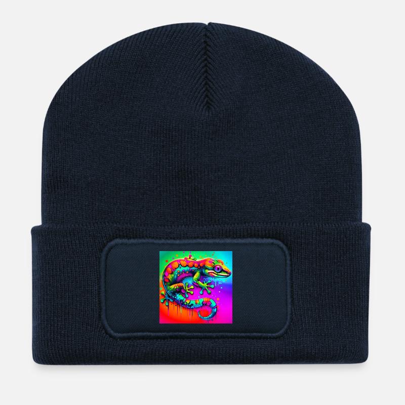 Gecko - Recycelte Patch Beanie - French Navy