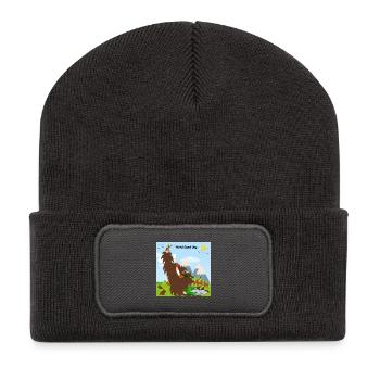 Journée mondiale de la barbe - Beanie recyclé à patch - charbon - Devant