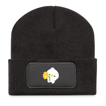 Romantische Ente - Recycelte Patch Beanie - Dunkelgrau - Vorne