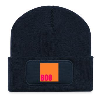 Halloween Sayings - Recycled Patch Beanie - french navy - Front