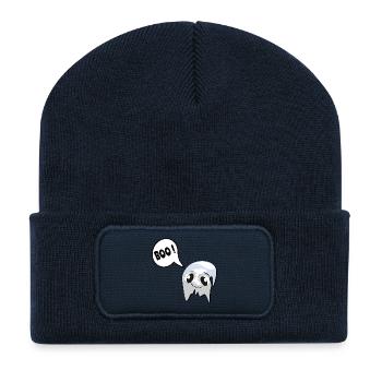 SCHÜCHTERN HALLOWEEN GESPENSTER - Recycelte Patch Beanie - French Navy - Vorne