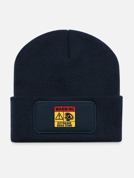 Warnung vor extremen Basszonen - Recycelte Patch Beanie - French Navy