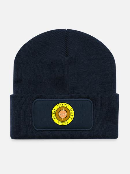 Emblème de l’espoir et de la confiance - Beanie recyclé à patch - bleu marine