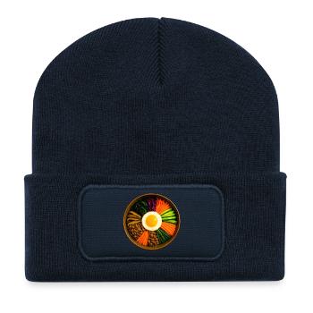 Mischung aus Geschmack und Glück - Happy Bowl mit Bibimbap - Recycelte Patch Beanie - French Navy - Vorne