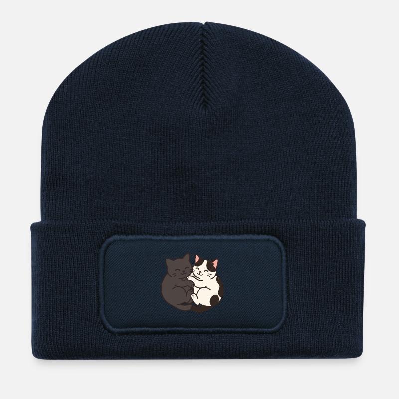 Katzen - Recycelte Patch Beanie - French Navy