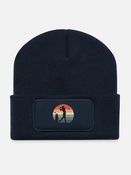 Golfer hits just right - Recycled Patch Beanie - french navy