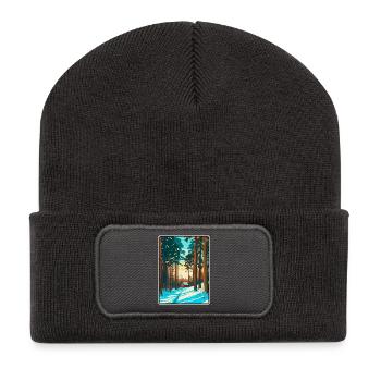 Vienna Woods Austria Reiseplakat Cityscape WPA - Recycelte Patch Beanie - Dunkelgrau - Vorne
