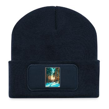 Vienna Woods Austria Reiseplakat Cityscape WPA - Recycelte Patch Beanie - French Navy - Vorne
