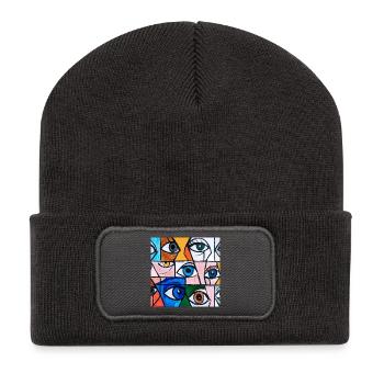 Abstract Expression of Multicolored Eyes - Beanie recyclé à patch - charbon - Devant
