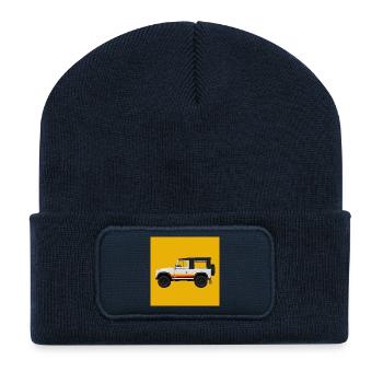 Vintage Off-Road SUV Design Defender - Recycelte Patch Beanie - French Navy - Vorne