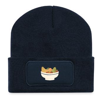 Skurrile Obstschale Illustration - Recycelte Patch Beanie - French Navy - Vorne