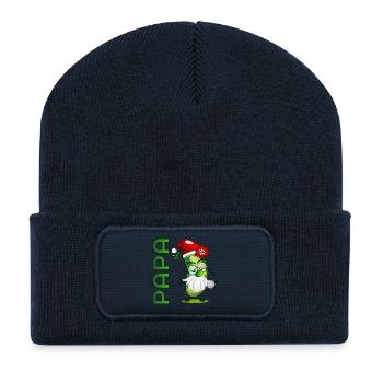 WEIHNACHTSGESCHENKE PAPA BOULESPIELER - Recycelte Patch Beanie - French Navy - Vorne