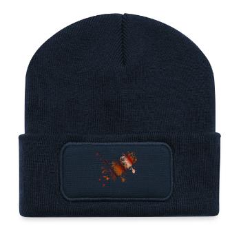 TACHES DE CAFÉ - Beanie recyclé à patch - bleu marine - Devant