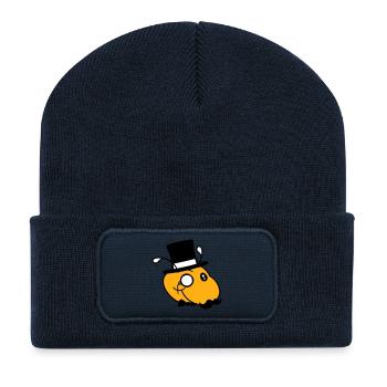 Raupe Sir Herr reich Monokel Brille Zylinder Hut - Recycelte Patch Beanie - French Navy - Vorne