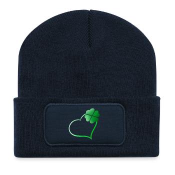 Lucky Heart - Recycled Patch Beanie - french navy - Front