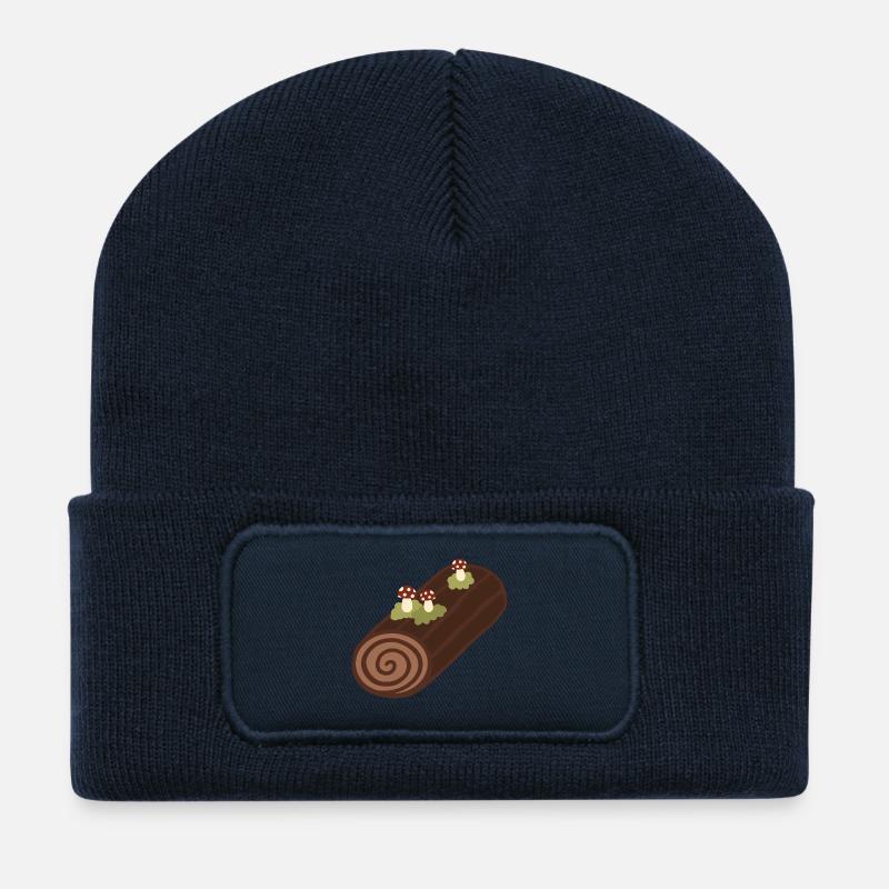 Bûche De Noël - Beanie recyclé à patch - bleu marine