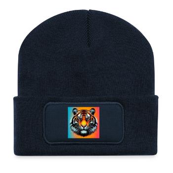 tiger - Recycled Patch Beanie - french navy - Front