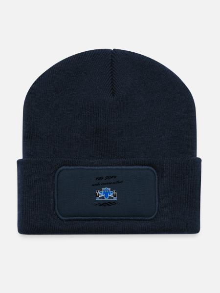 Design sport automobile - Beanie recyclé à patch - bleu marine