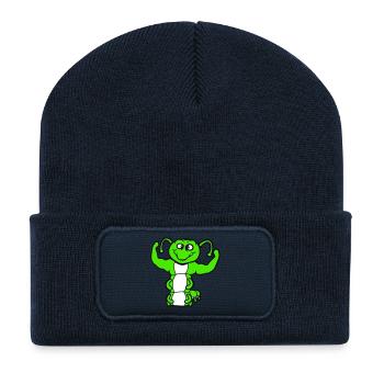 Caterpillar Bodybuilder Strong Muscles Training Gym Hobby - Recycled Patch Beanie - french navy - Front