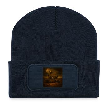 Mars Rover - Beanie recyclé à patch - bleu marine - Devant