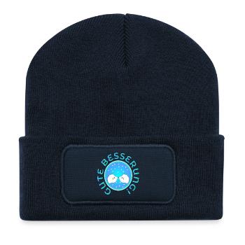 BON RÉTABLISSEMENT COUPLES HÉRISSONS - Beanie recyclé à patch - bleu marine - Devant
