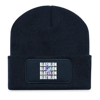 Biathlon Sports d'hiver Biathlètes - Beanie recyclé à patch - bleu marine - Devant