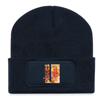 Zodiac sign Pisces - Recycled Patch Beanie - french navy - Front