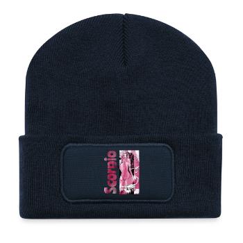Sternzeichen Skorpion Aquarell - Recycelte Patch Beanie - French Navy - Vorne