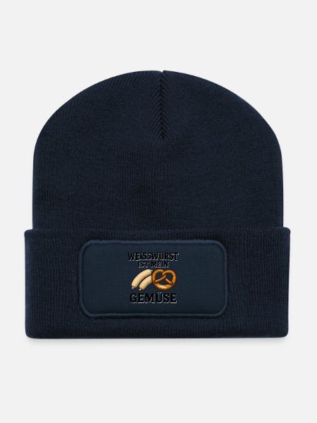 Weißwurst ist mein Gemüse - Recycelte Patch Beanie - French Navy