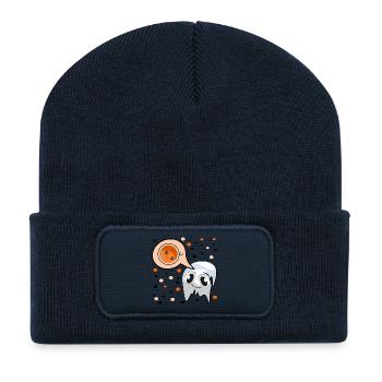 AUTUMN HALLOWEEN GHOST PUMPKIN SPICE - Recycled Patch Beanie - french navy - Front