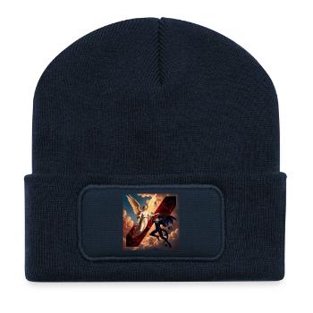 Angel et Démon en Conflit Céleste - Beanie recyclé à patch - bleu marine - Devant