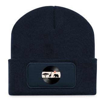 Disque vinyle African Sunset - Beanie recyclé à patch - bleu marine - Devant