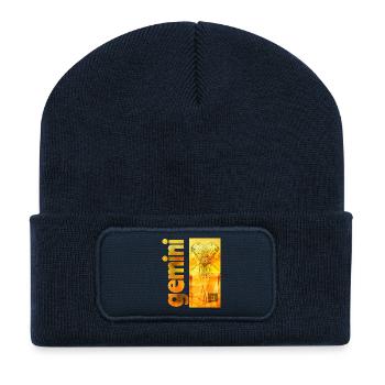 Sternzeichen Zwillinge - Recycelte Patch Beanie - French Navy - Vorne