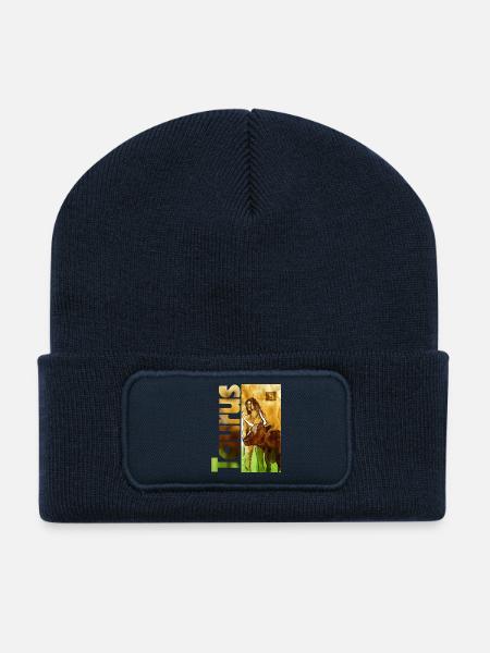 Sternzeichen Stier - Recycelte Patch Beanie - French Navy