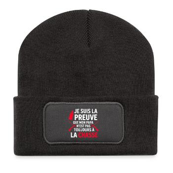 I am proof that my dad hunts - Recycled Patch Beanie - dark grey - Front