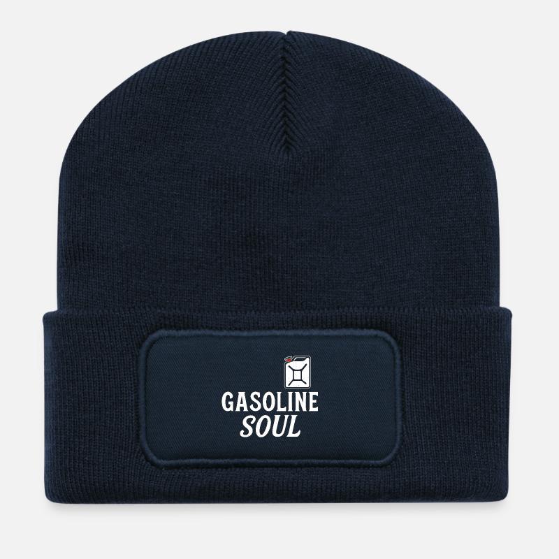 Benzin Seele – Vintage Biker Design - Recycelte Patch Beanie - French Navy