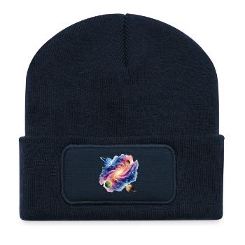 Galactic vortex with planetary constellations - Recycled Patch Beanie - french navy - Front