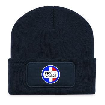 Nationale Trinkgasse Neues Design - Recycelte Patch Beanie - French Navy - Vorne