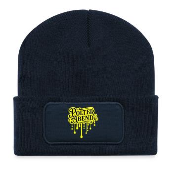 Polter Abend Polterhochzeit - Recycelte Patch Beanie - French Navy - Vorne