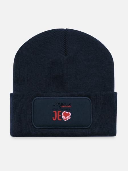 Joyeux anniversaire papa - Beanie recyclé à patch - bleu marine