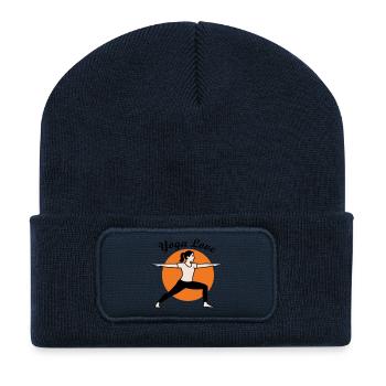 Yoga - Beanie recyclé à patch - bleu marine - Devant