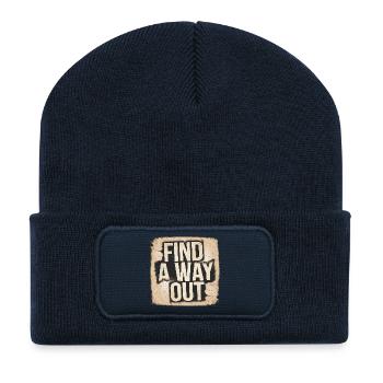 Urban Graffiti Find a Way Out Motivational Design - Recycled Patch Beanie - french navy - Front