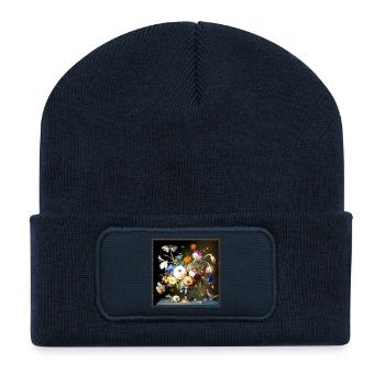 Blumenstrauß Stillleben Barock flämischer Stil - Recycelte Patch Beanie - French Navy - Vorne